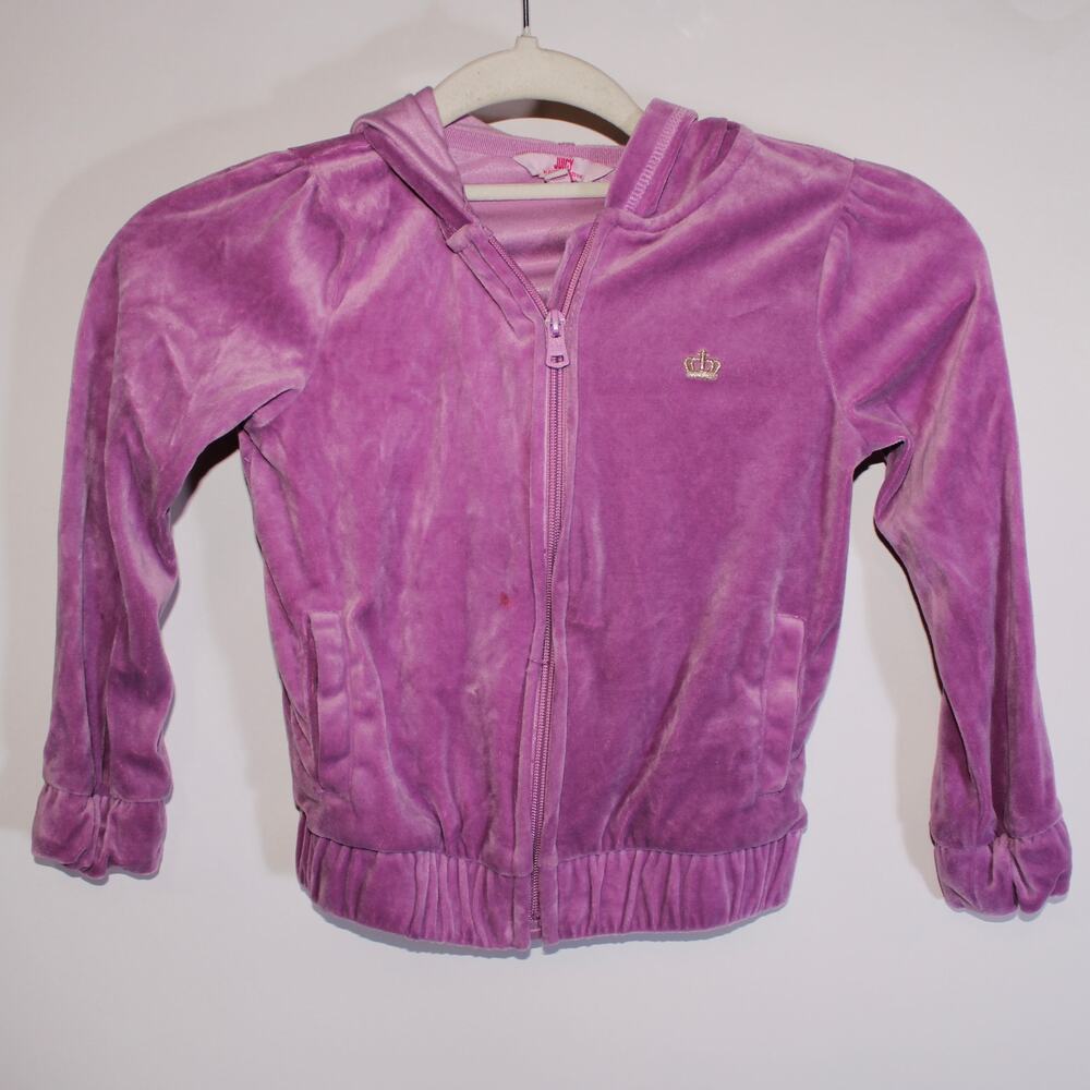 Y2K Juicy By Juicy Couture Baby Purple Zip Up With Embroidered Crown XXS